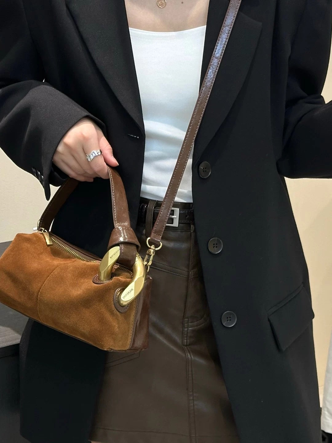 M087Real leather handbag