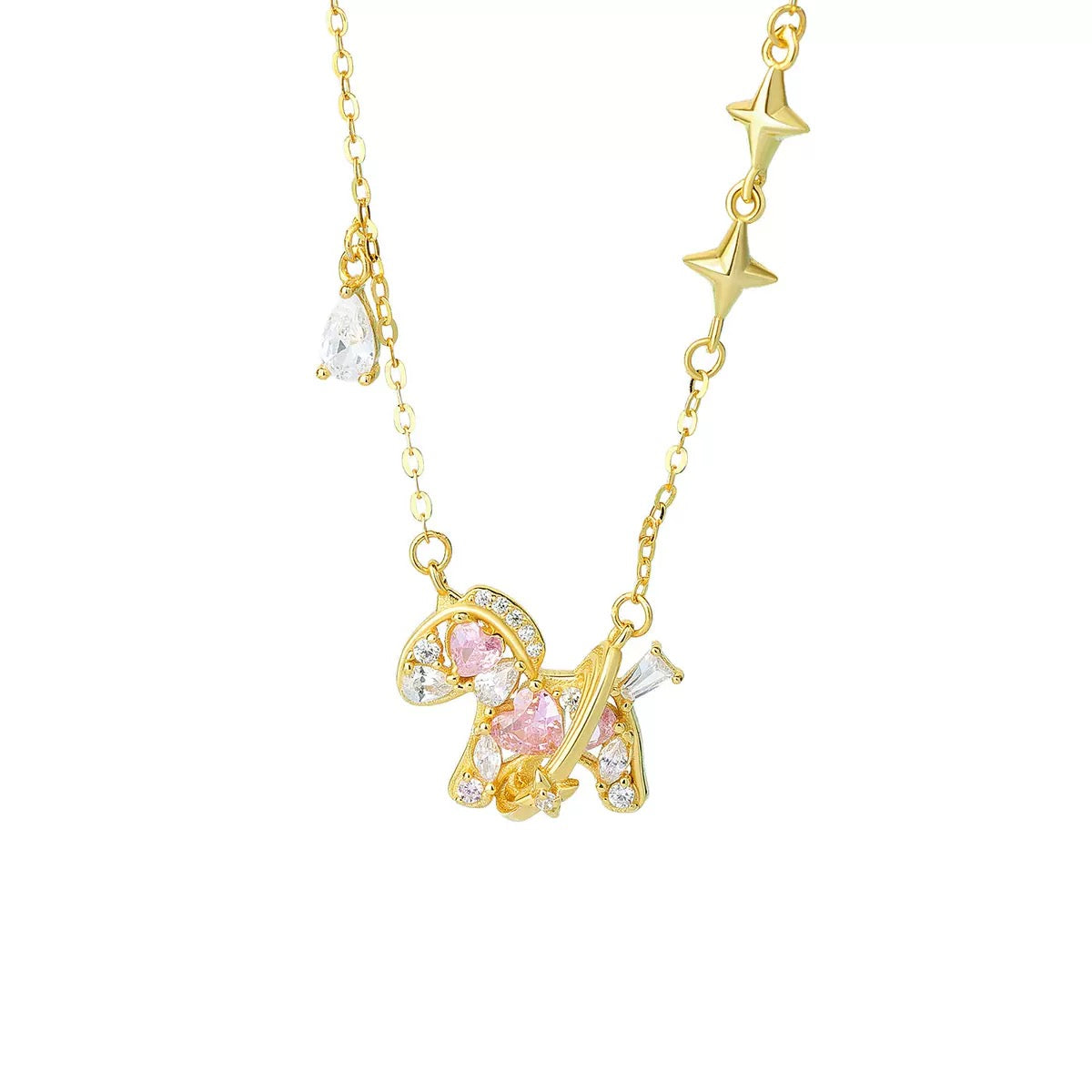 M377 lovely 925silver horse necklace