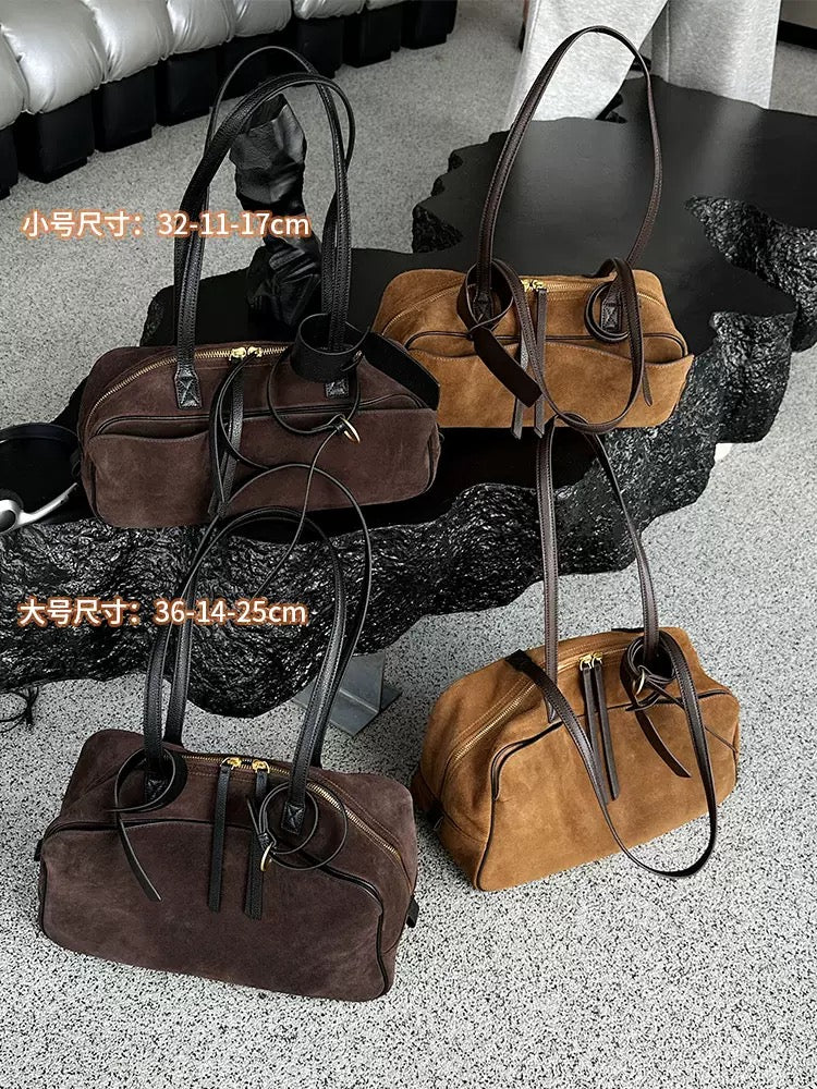 M393 suede boston handbags