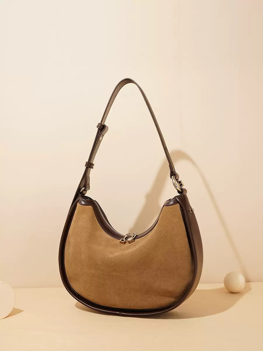 2409 suede leather shoulder bag