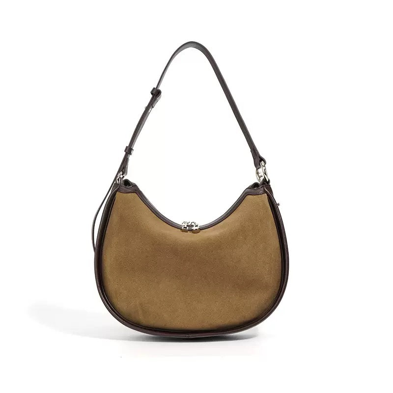 2409 suede leather shoulder bag