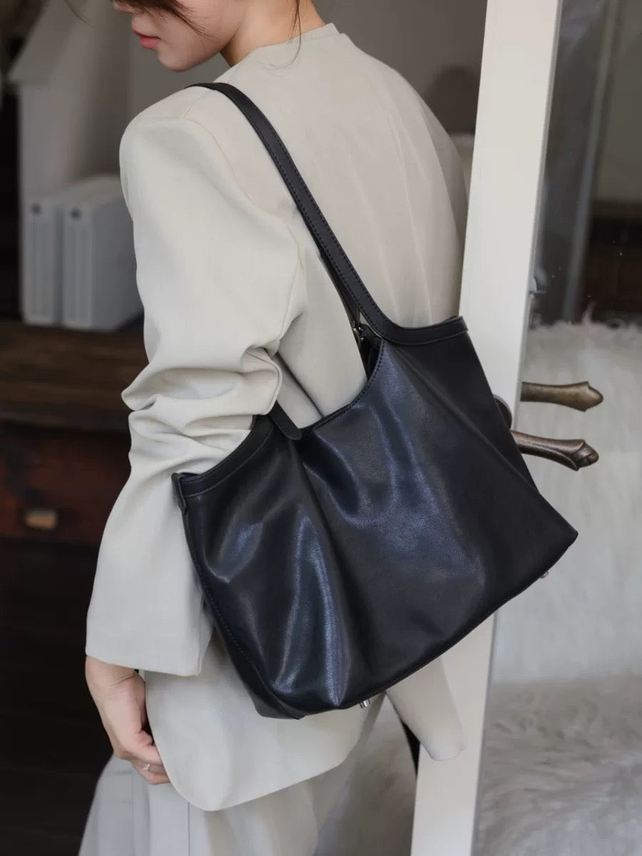 2411 cowhide large shopping totes