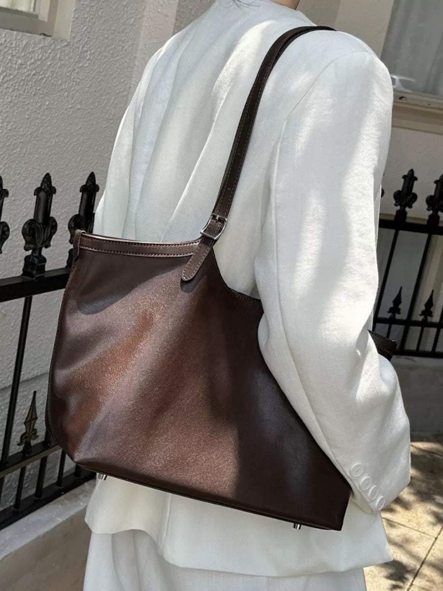 2411 cowhide large shopping totes