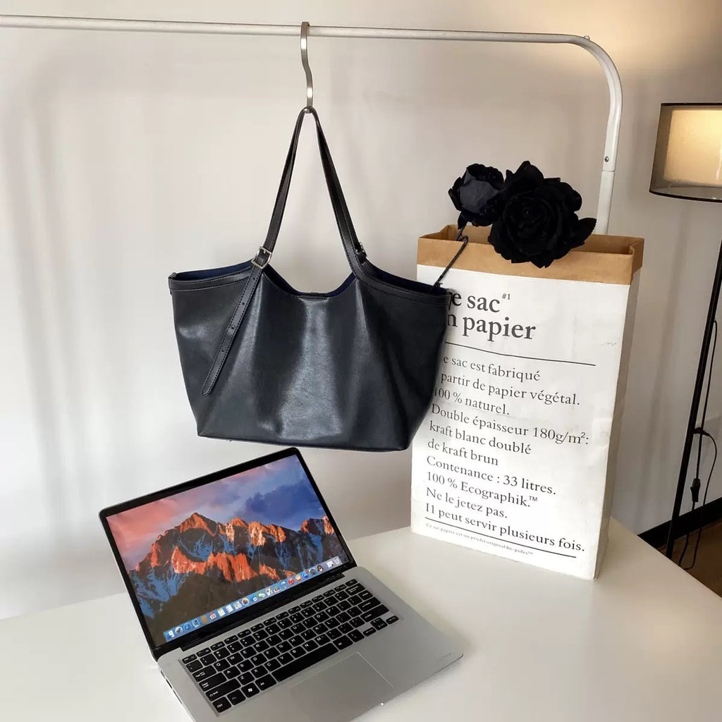 2411 cowhide large shopping totes