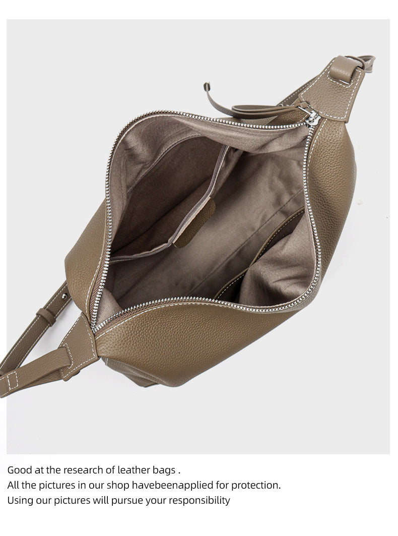 T009 Cowhide leather soft large hobo bag