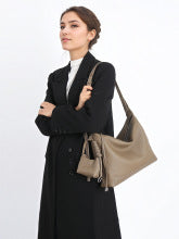 T009 Cowhide leather soft large hobo bag