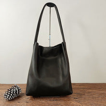 T025 Genuine leather soft bucket handbag