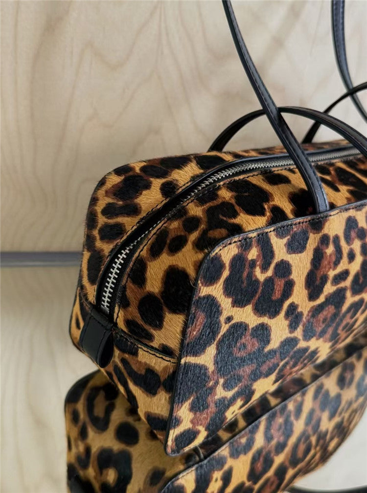3435 Leopard print pony hair leather underarm bag