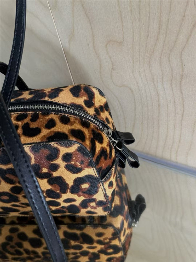 3435 Leopard print pony hair leather underarm bag