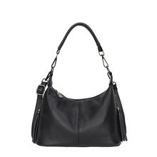 H110 Genuine leather vintage black handbag