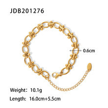 T018 vintage titanium steel zircon bracelet