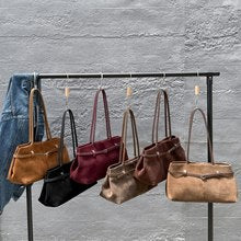 NE026 vintage winter suede leather handbag