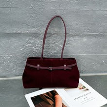 NE026 vintage winter suede leather handbag