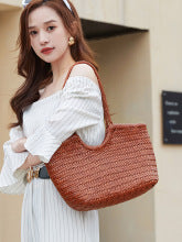 T021 genuine leather handmade woven bag