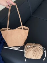 T049 suede leather large hobo bag