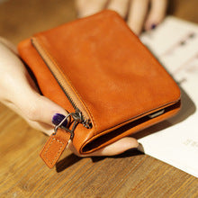 T022 genuine leather short wallet